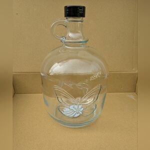 Rare Limited Dolly Parton Moonshine Liquor Jug Glass Jar Butterfly Signed 64oz